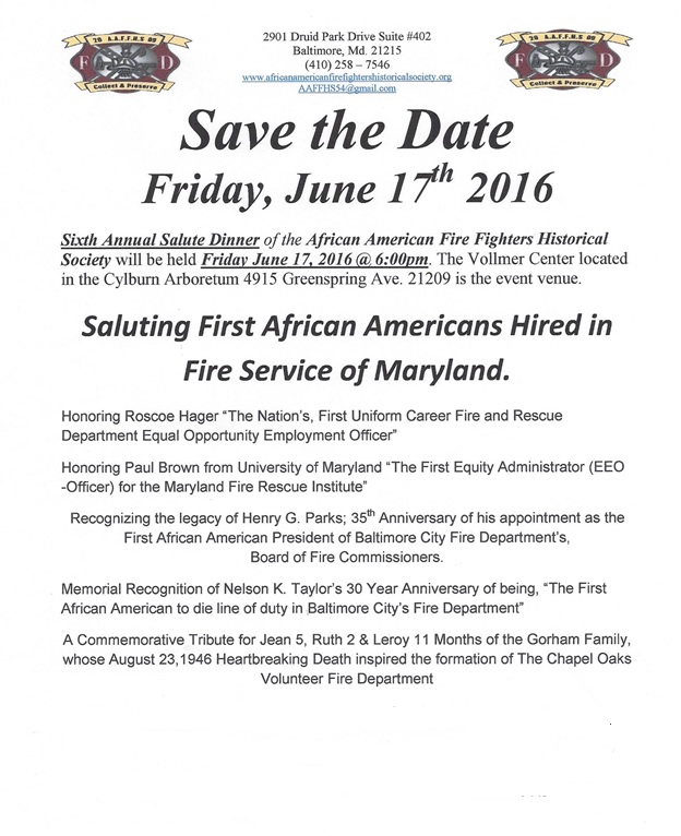 Salute First African Americans Hired in Fire Service